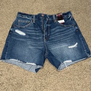 Blue denim shorts